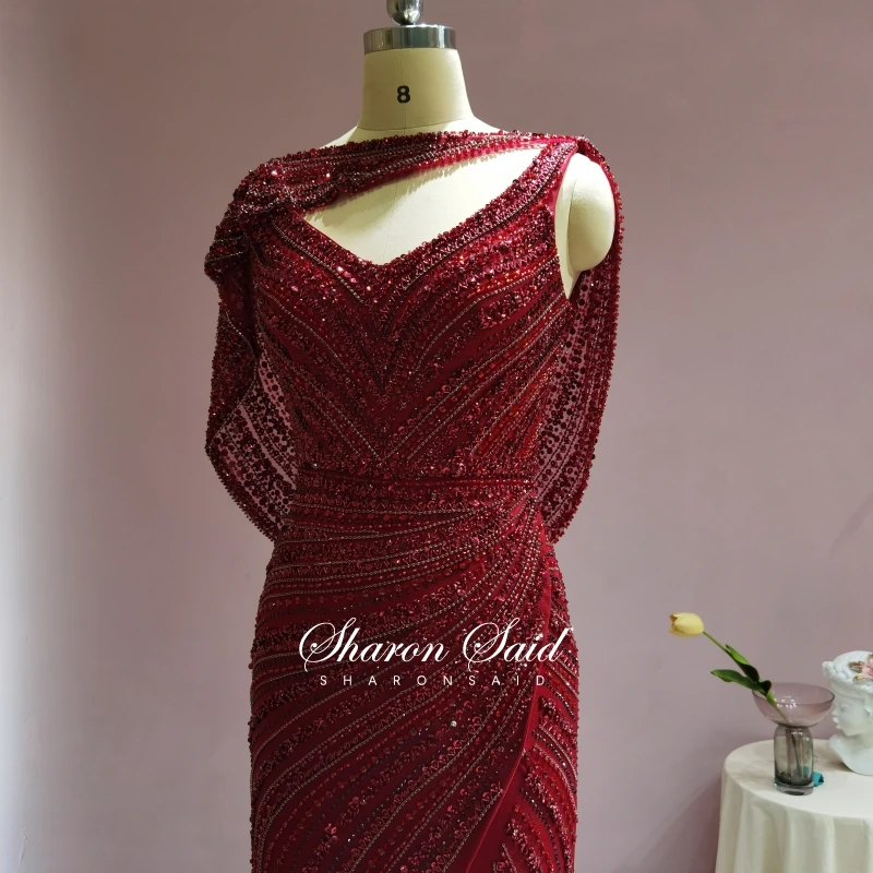 rose gold prom dress Luxury Silver Mermaid Dubai Evening Dress with Cape 2022 Heavy Beaded Side Slit Prom Dresses for Women Wedding Party Formal Gown burgundy prom dresses