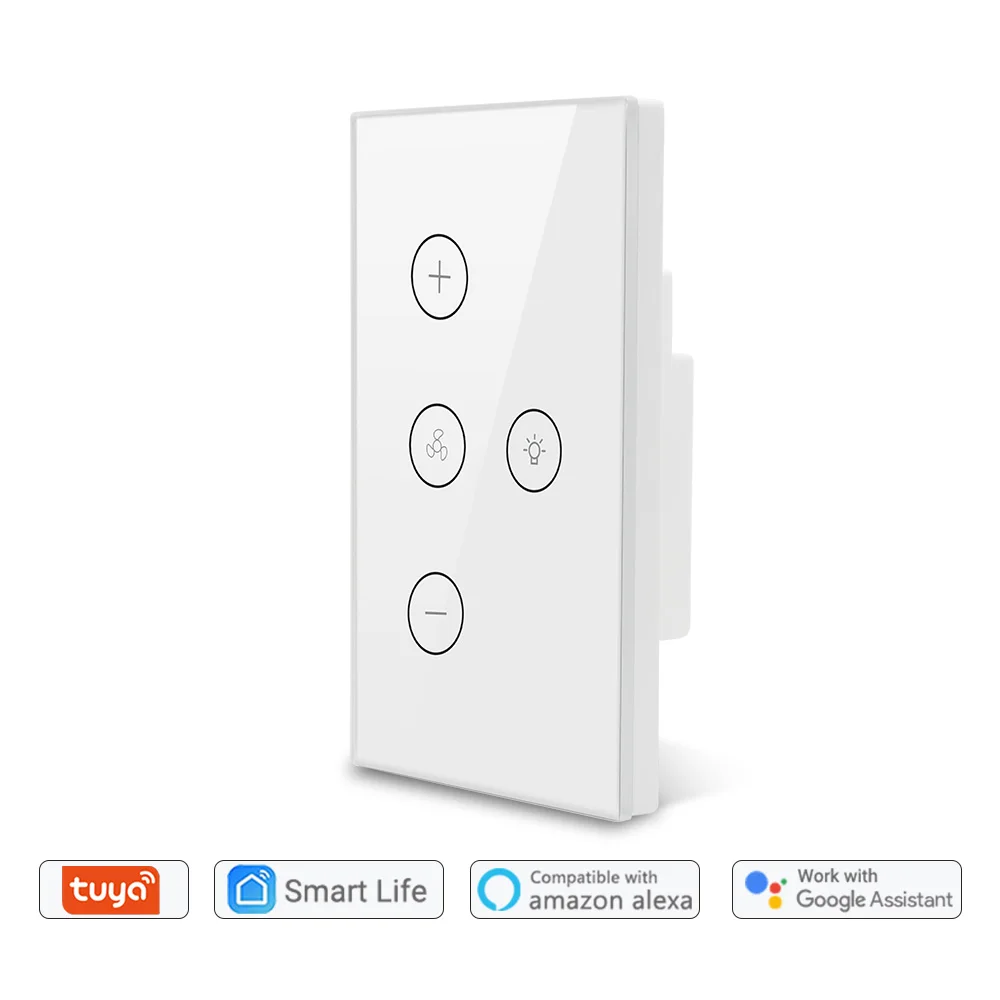 

Tuya Smart Life WiFi Ceiling Fan Light Touch Switch Remote Control Google Home Amazon Alexa Voice Control App Setting Timer