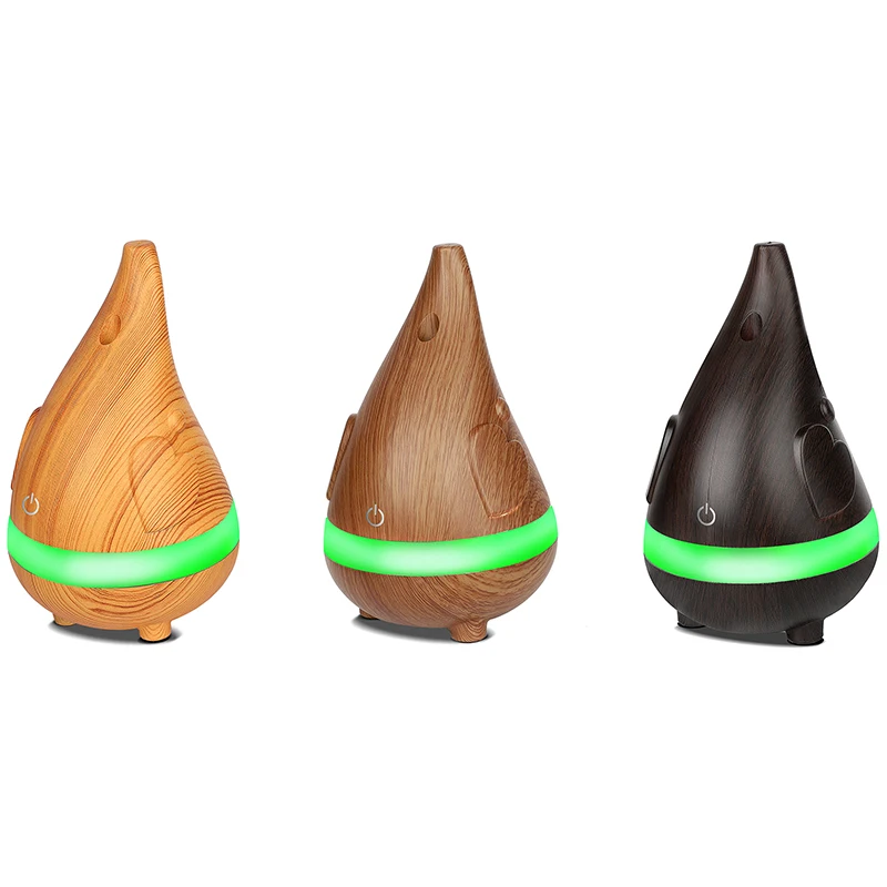 300ML Wood Grain Humidifier Air Purifier USB Aroma Diffuser Essential Oil Ultrasonic Cool Mist Colorful LED Aromatherapy