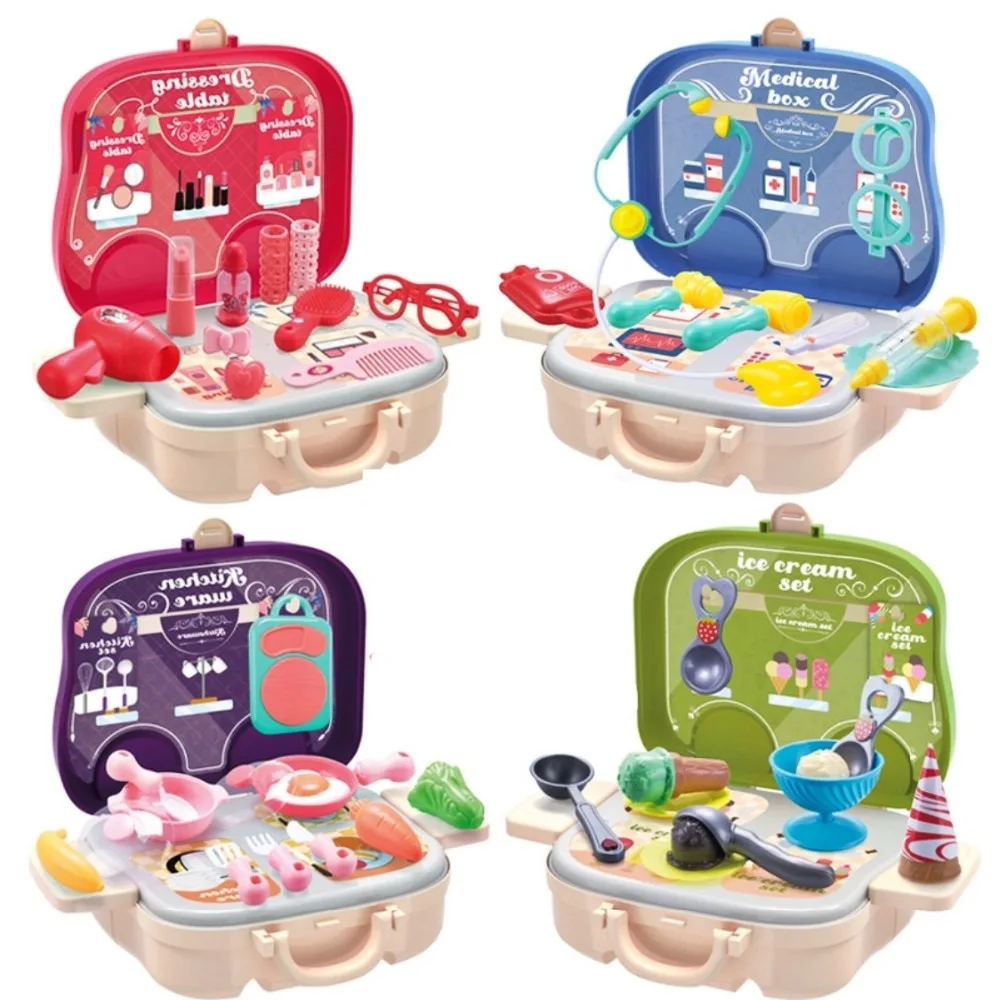 Children Pretend Play Role Play House Toys Portable Plastic Backpack Baby Cooking Kitchen Toys Doctor Set for Kids Gift (2)