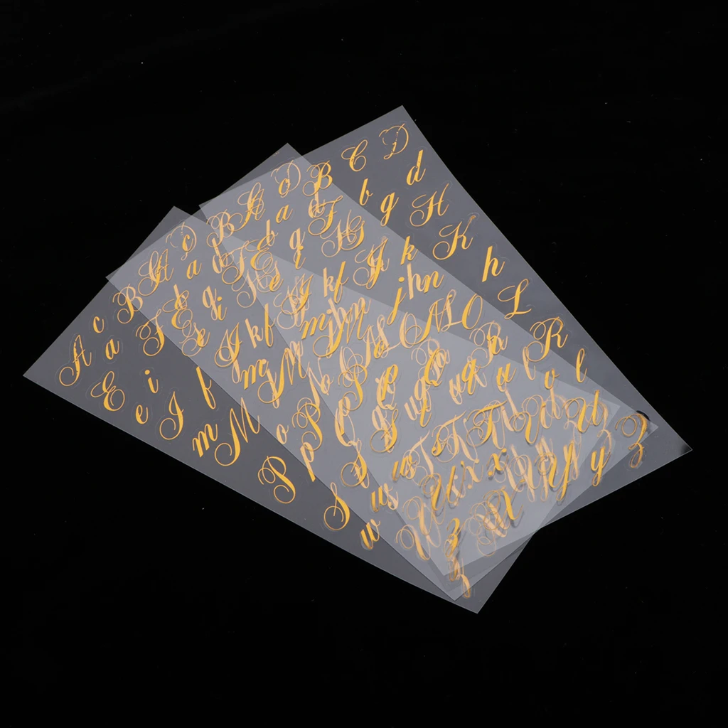 3pcs Script Alphabet Letters Peel Off Stickers Uppercase Lowercase Card Makings