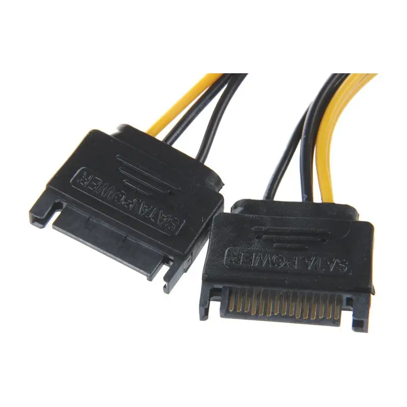 Двойной 15 Pin SATA штекерным PCIE 8Pin(6+ 2) Мужской видеокарта Мощность кабель