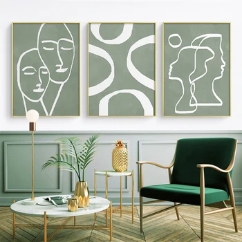 

Abstract Line Drawing Pictures Home Decor Nordic Canvas Painting Wall Art Figure Love Posters and Print for Living Room Aisle