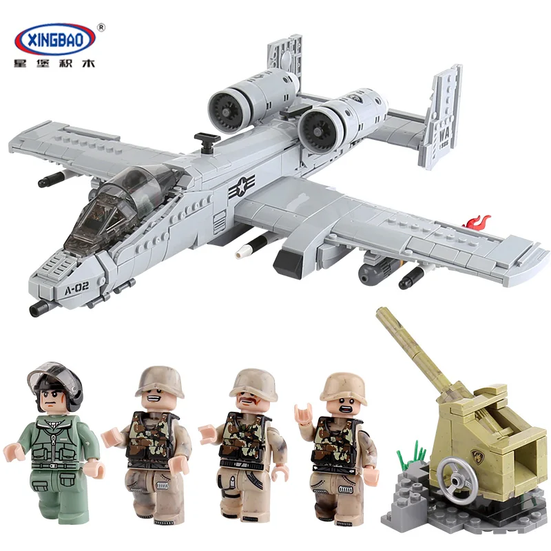 

Military The A10 Fighter Building Blocks Plane Model Thunderbolt Fighter DIY Plane Brick Toys Gift For Children free delivery