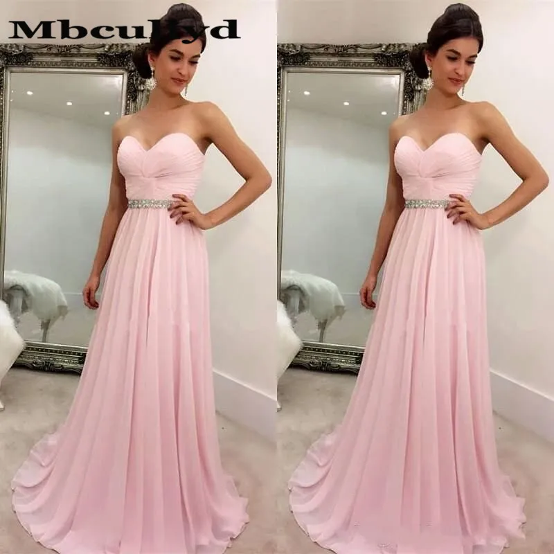 

Mbcullyd Sweetheart Pink Prom Dresses For For Women 2019 Flowing Chiffon Long Evening Dress Party Vestidos De Gala Custom Made