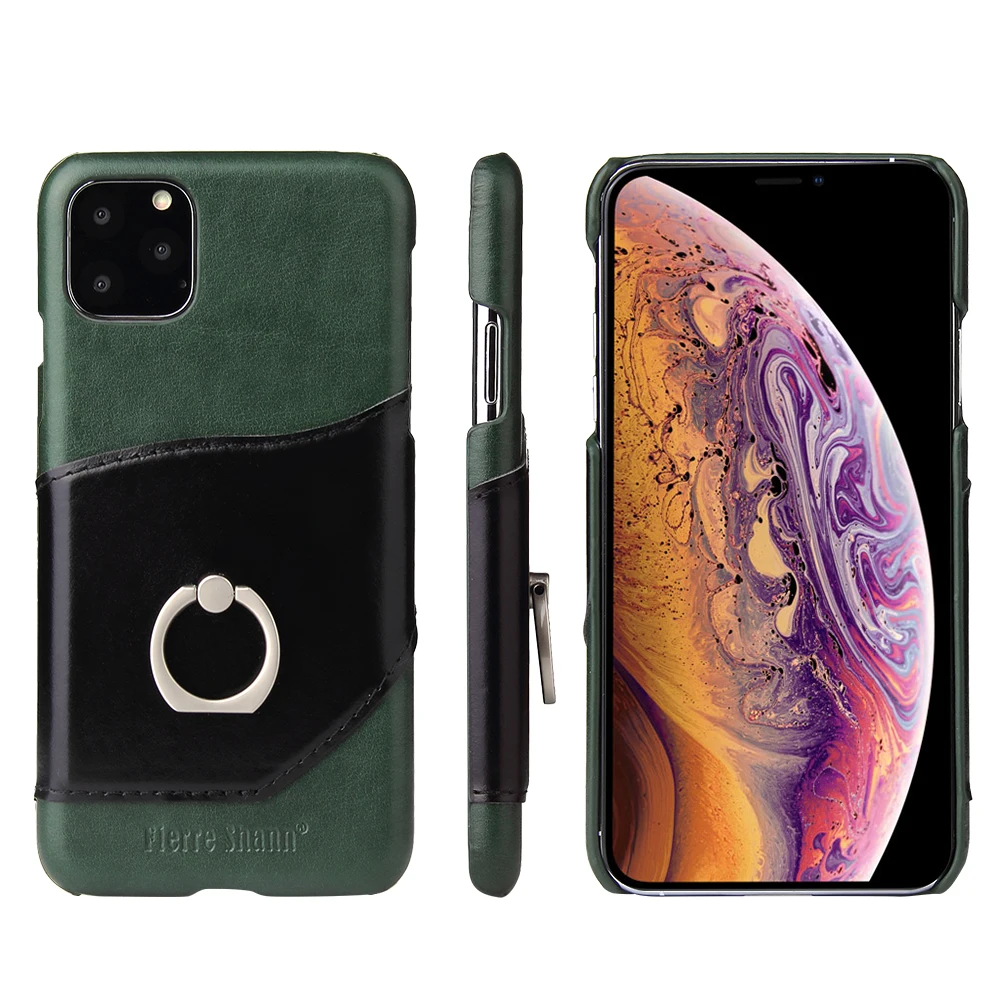 Для iPhone 11 Pro/11 Pro Max задняя крышка для телефона протектор с отделением для карт+ вращающееся кольцо ручка подставка держатель Fundas противоударный