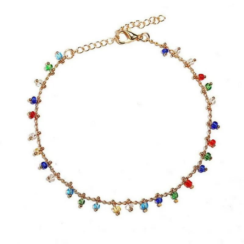Bohemian Turkish Eyes Beads Anklets For Women Summer Ocean Beach Accessories Evil Eye Pendant Ankle Bracelet Jewelry Gift
