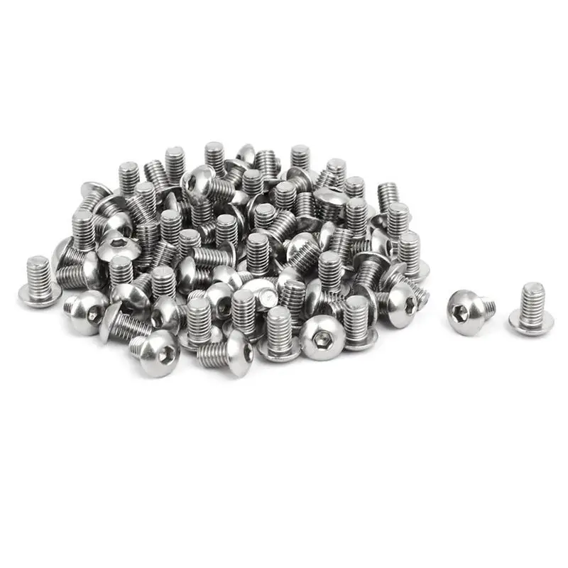 EASY-M5x8mm 304 Нержавеющая сталь Кнопка Шестигранная головка Кепки болты 80 шт