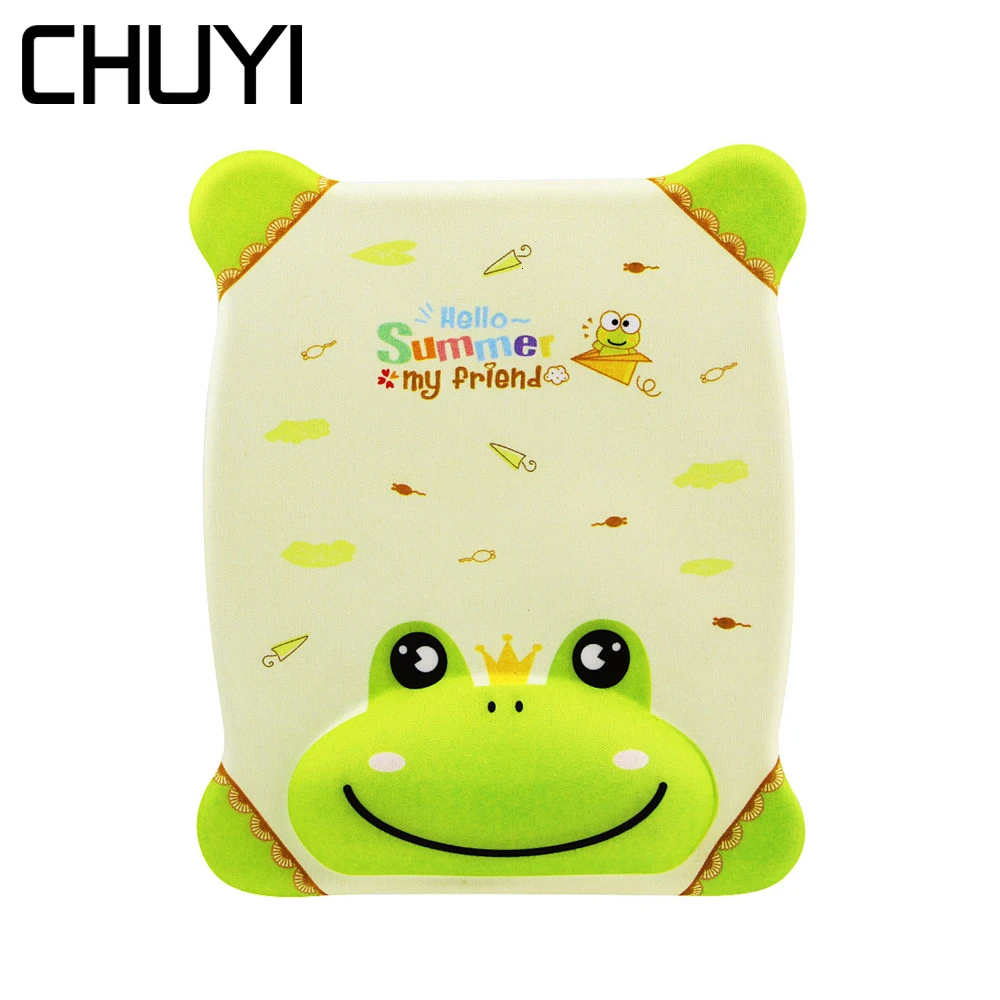 Игровой коврик для мыши CHUYI с милым рисунком лягушки мягкий силиконовый