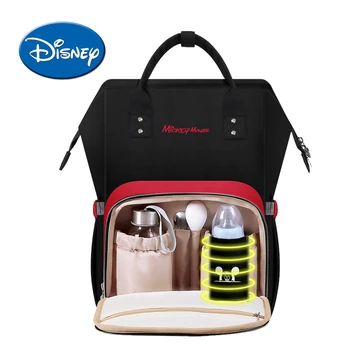 

Disney Mummy Diaper Bag USB Heating Cartoon Stroller Bag Maternity Heat Nappy Backpack Large Capacity Nursing Travel Bag