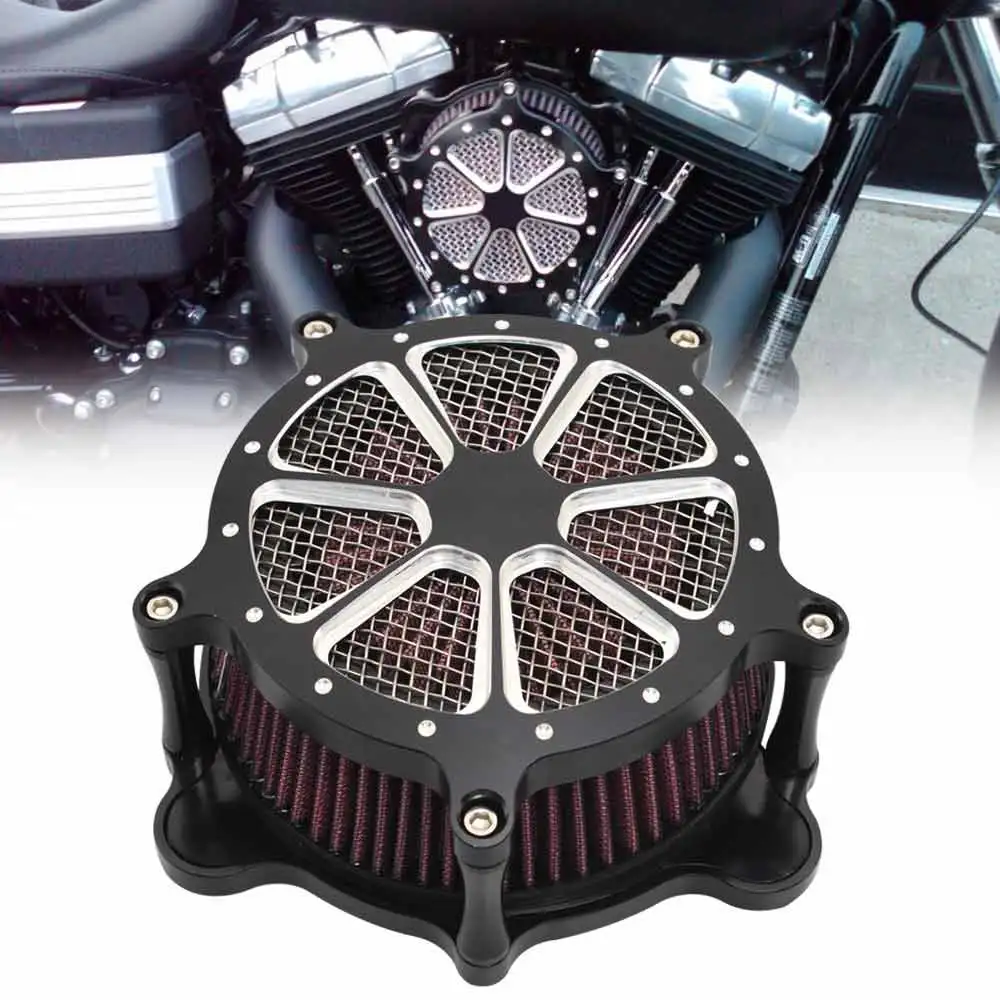 Motorcycle Billet Craft Cut Air Cleaner Intake Filter Kit Red Element For Harley Touring Trike 08-16 Dyna FXDLS 17 Softail 16 | Автомобили