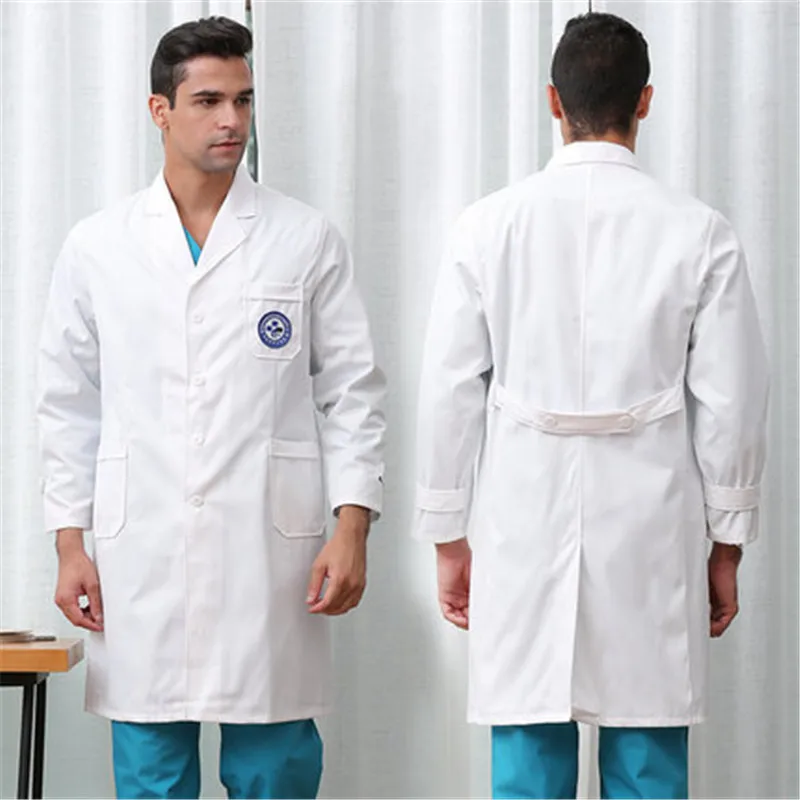 White coat long sleeve physician uniform women and men laboratory clothing doctors tattoo beauty salon pharmacy work clothes