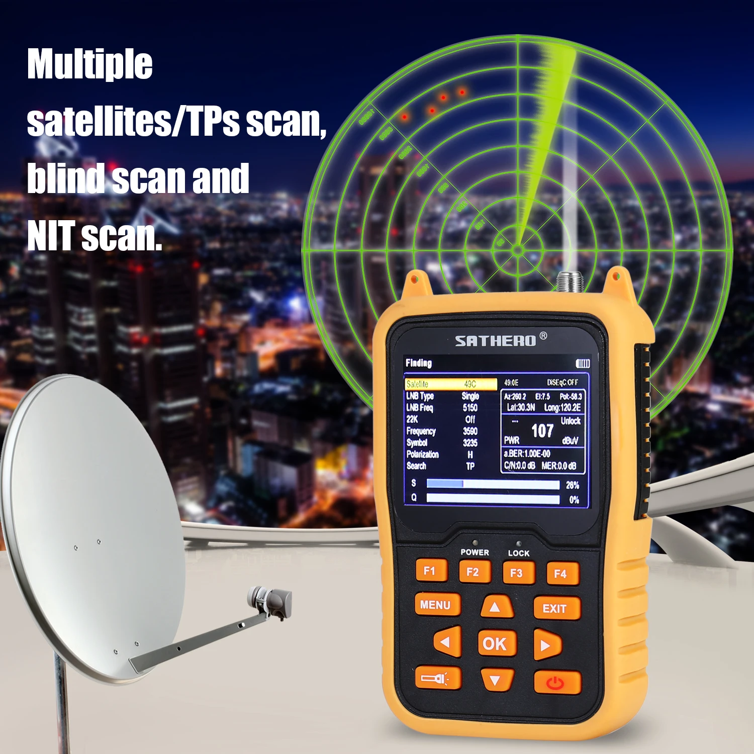 

3.5 Inch LCD Screen Portable SATHERO SH-400HD DVB-S2 Digital Satellite Finder Signal Finder Support 8PSK 16APSK Digital Meter