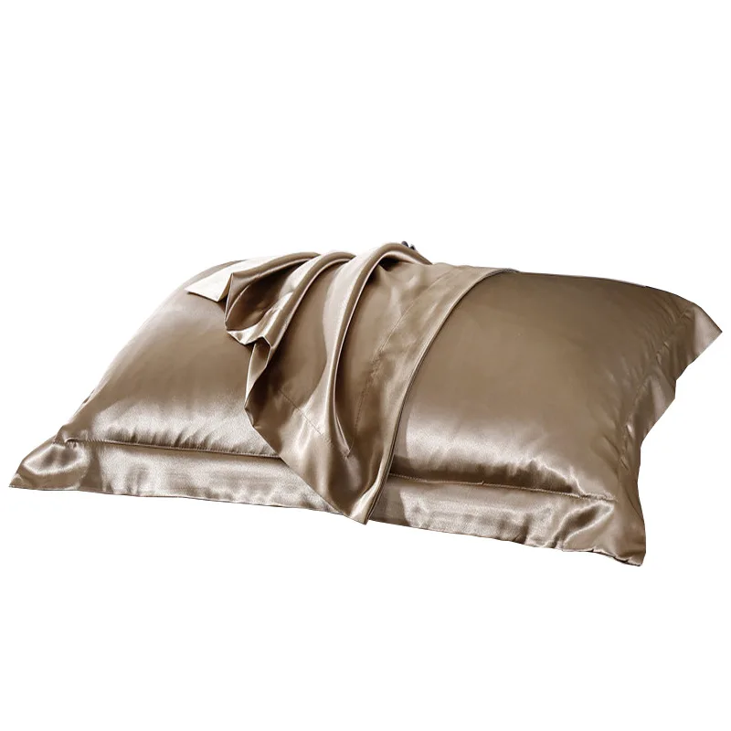 

Standard Soft Satin Plain Double Sided Pillowcase Pillow Square Pure Satin Emulation Silk Pillowcase Single Cushion Multicolor