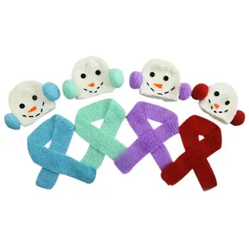 

Lovely Snowman Costume Set Newborn Baby Photography Props Knit Cap Scarf 1-3 Months Infants Growth Recorder Boys Girls Wear Set