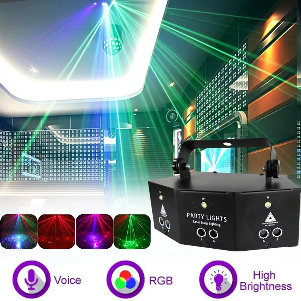 

Party Lights 9-eye RGB Disco Lamp DMX Remote Control Stage Strobe Light Dj Led Light for Christmas Dance Parties Birthday Bar