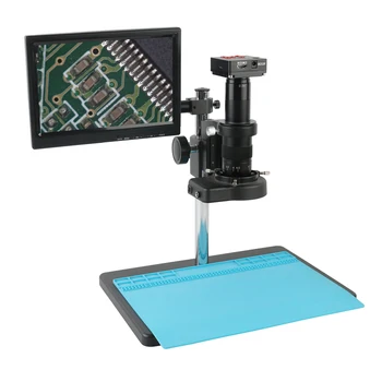 

1080P 21MP HDMI HD Digital Industry TF Video Microscope Camera Set+180X/300X C-Mount Lens + Table Stand + 144 LED Light+8" LCD