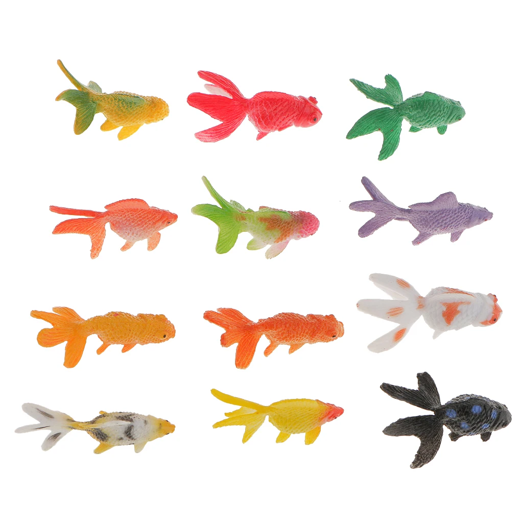 24Plastic Tropical Angel Fish&Goldfish Ocean Animals Small Figure Party Toys