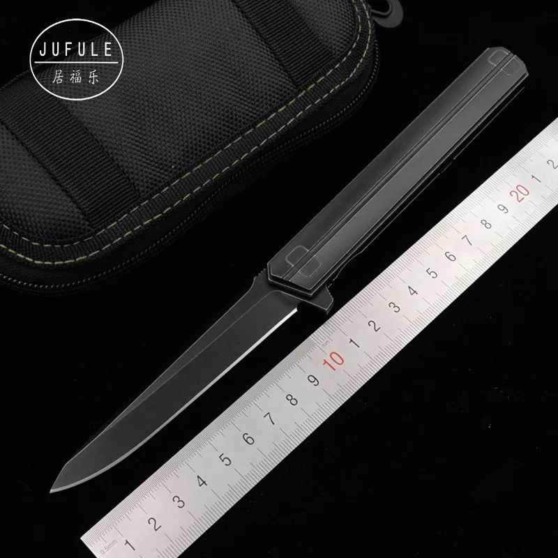 JUFULE OEM Qwaiken Флиппер титановая ручка Mark M390 лезвие Кемпинг Открытый выживания карманный фрукты EDC инструменты складной нож