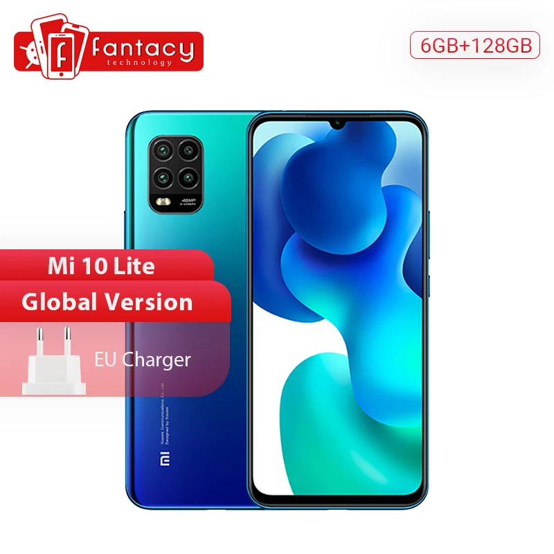 Глобальная версия Смартфон Xiaomi Mi 10 Lite 6 ГБ 128 Snapdragon 76 5G AMOLED экран 67 дюйма четыре
