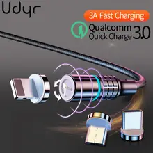 Магнитное зарядное устройство Udyr 3 А, кабель usb type-C для iPhone, кабель для быстрой зарядки, кабель Micro USB C для xiaomi redmi note 7 pro