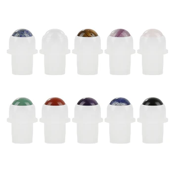 

1PC Essential Oil Perfume Bottle Natural Gem Rollerball Accessories Gemstone Roller Ball On Bottle Sample Test Essential Oil Via