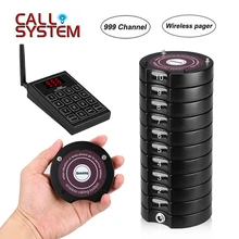 Draadloze Queuing Paging System 1 Zender + 10 Coaster Call Pagers SU-668S Oproepsysteem Paging Calling Voor Cafe Ober Pager