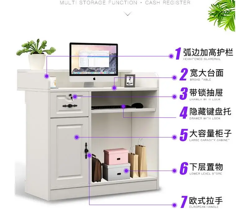 Description Picture 3 of itemCashier counter simple modern shop small bar clothing store supermarket convenience store beauty salon front desk