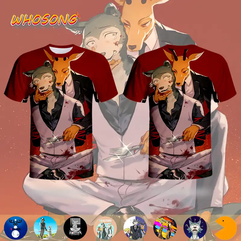 Beastars Whosong 3d Tシャツ人気ファッションアニマル漫画オオカミウサギの子大人アニメファミリー服半袖トップス T Shirts Aliexpress