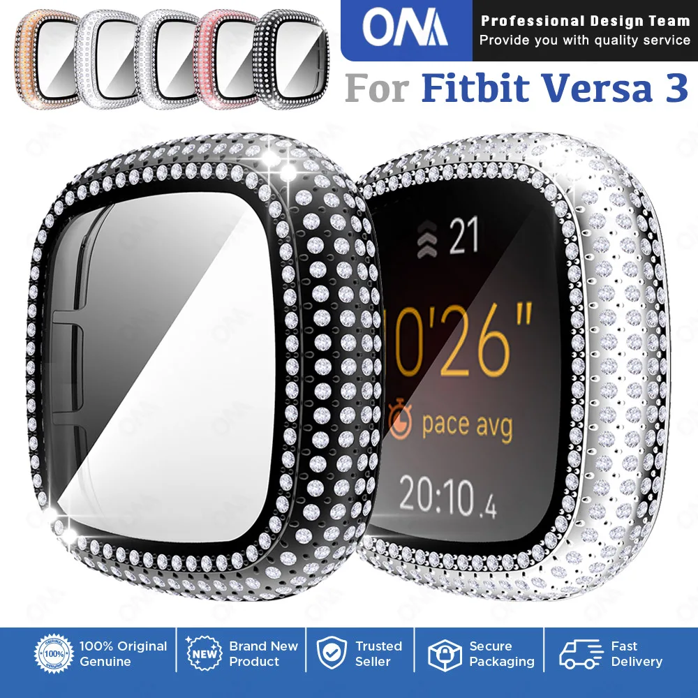 DiamondCaseScreenProtectorforFitbitVersa3Versa3SenseLuxury