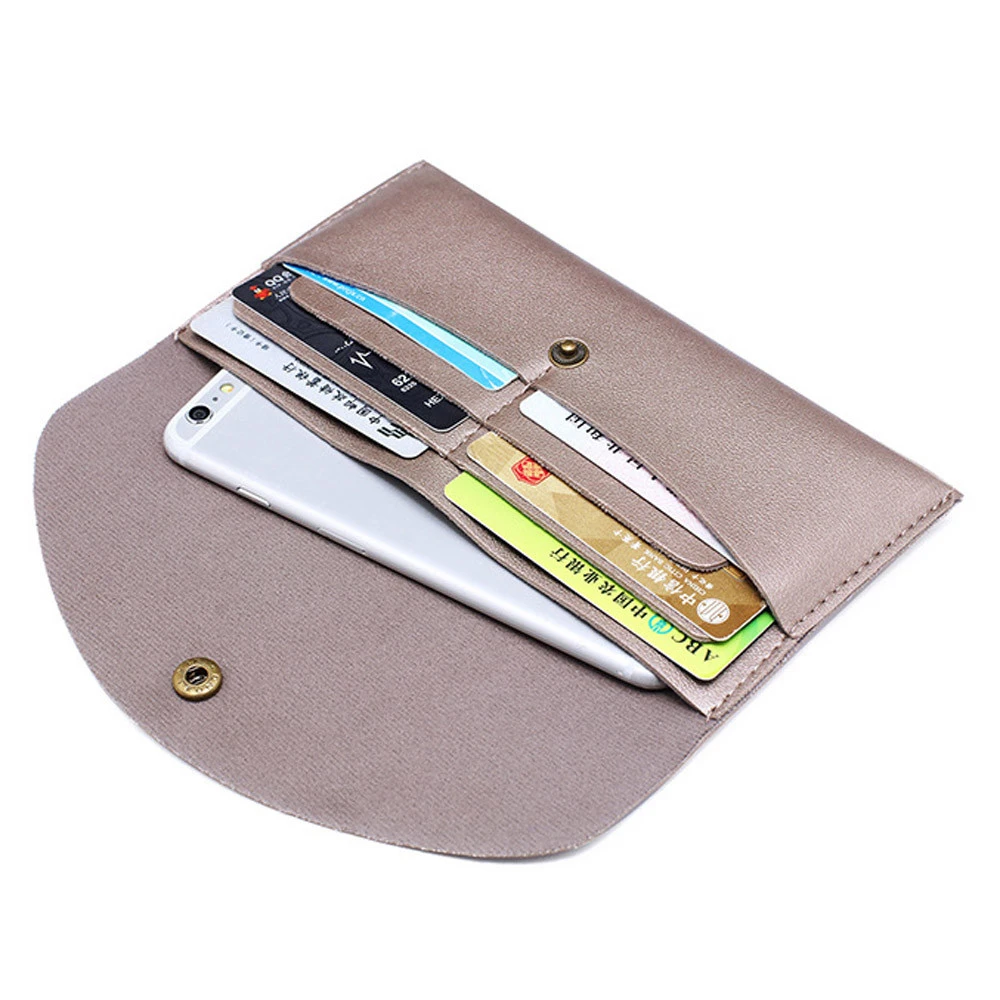 High Capacity Leather Men Wallet Women Long Purse Male Slim Female Credit Card Holder Thin Mobile Phone Bag Clutch Ladies 816