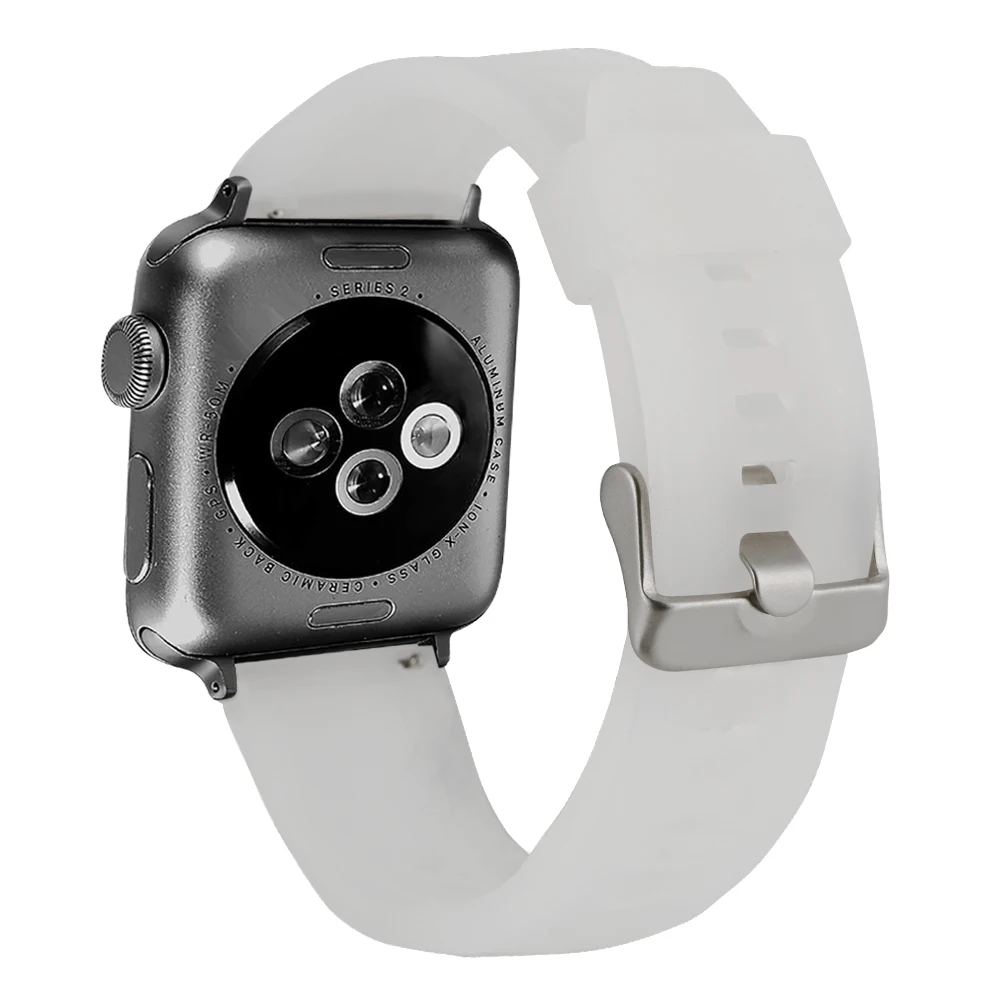

Strap Apple Watch 38MM 42MM In Smart Watches White Silicone Strap For Water Resistant Replacement Band Apple Watches 4 Iwatch