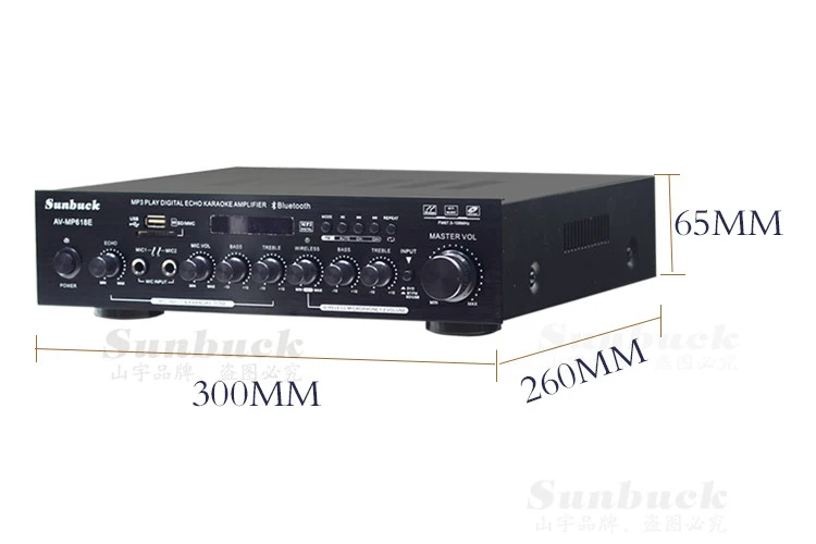 Sunbuck Профессиональный усилитель мощности Hi Fi аудио Bluetooth 2 0 канала двойной