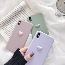 3D милые конфеты lovely heart ожерелье с силиконовый чехол для iPhone X XR XS MAX 6S 7 8 Plus чехол для samsung S8 S9 S10 Lite/E Примечание