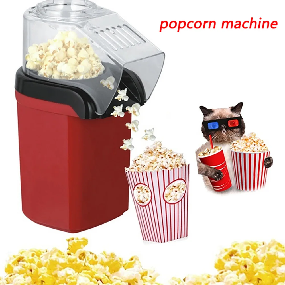  Small Popcorn Machine, Home Hot Air Popcorn Popper Maker for  Kids Home-made DIY Popcorn Delicious & Healthy Gift Idea (Color : White,  Plug : EU): Home & Kitchen