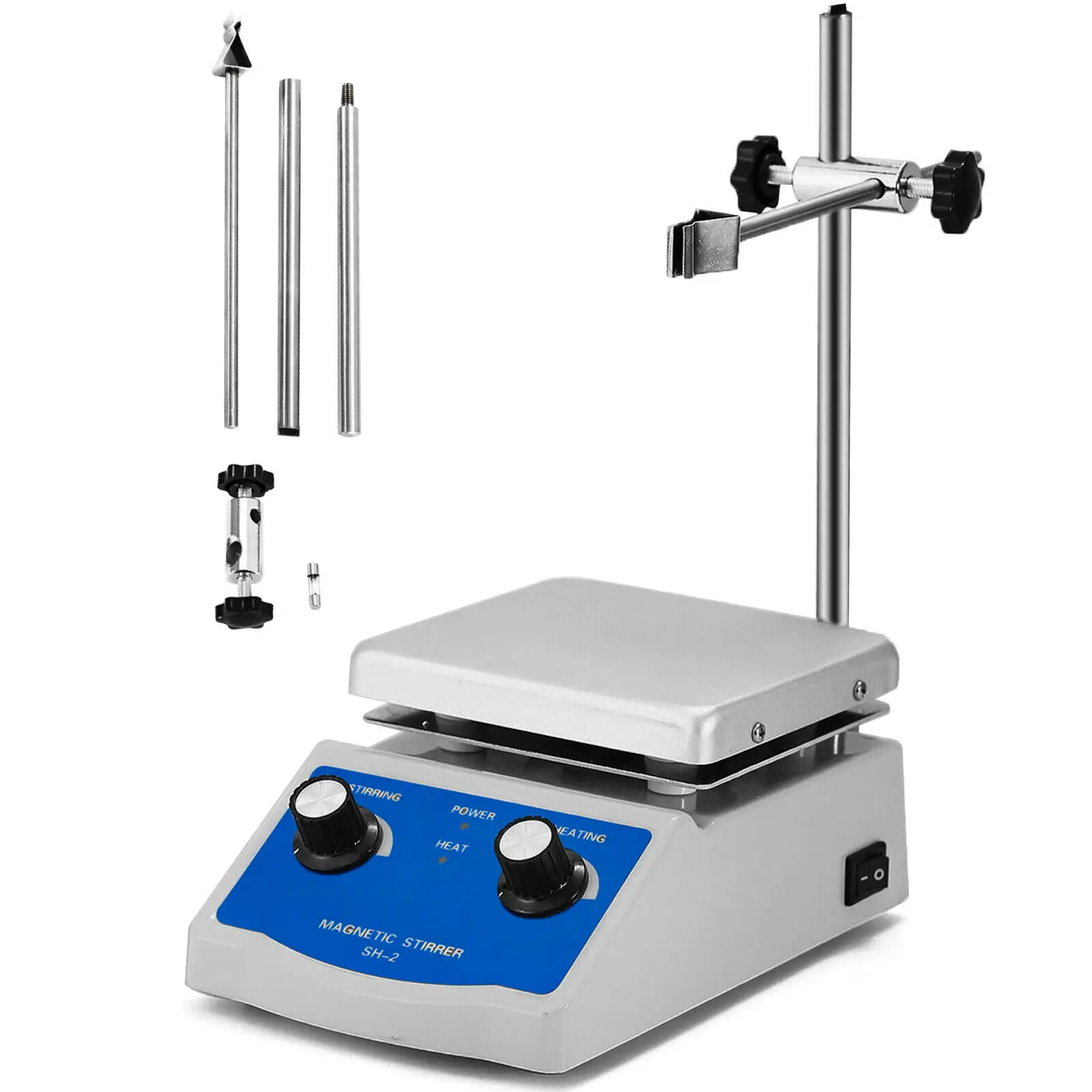 VEVOR 180W Magnetic Stirrer Mixer 1000ml with Heating Plate Max 1600rpm Stirring for Lab Liquid Mixing Hot Plate Magnetic Mixer afbeelding