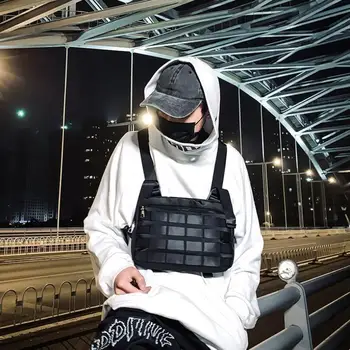 

Black Gray Men Tactical Waist Bag Tactical Vest Chest Pack Hip hop Function Chest Rig Pack Nylon military Vest chest rig Pack