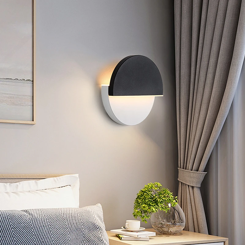 Lámpara de pared redonda giratoria para sala de estar, candelabros LED de nórdico posmoderno dormitorio, mesita de noche, pasillo y pared| Lámparas LED de pared de interior| - AliExpress