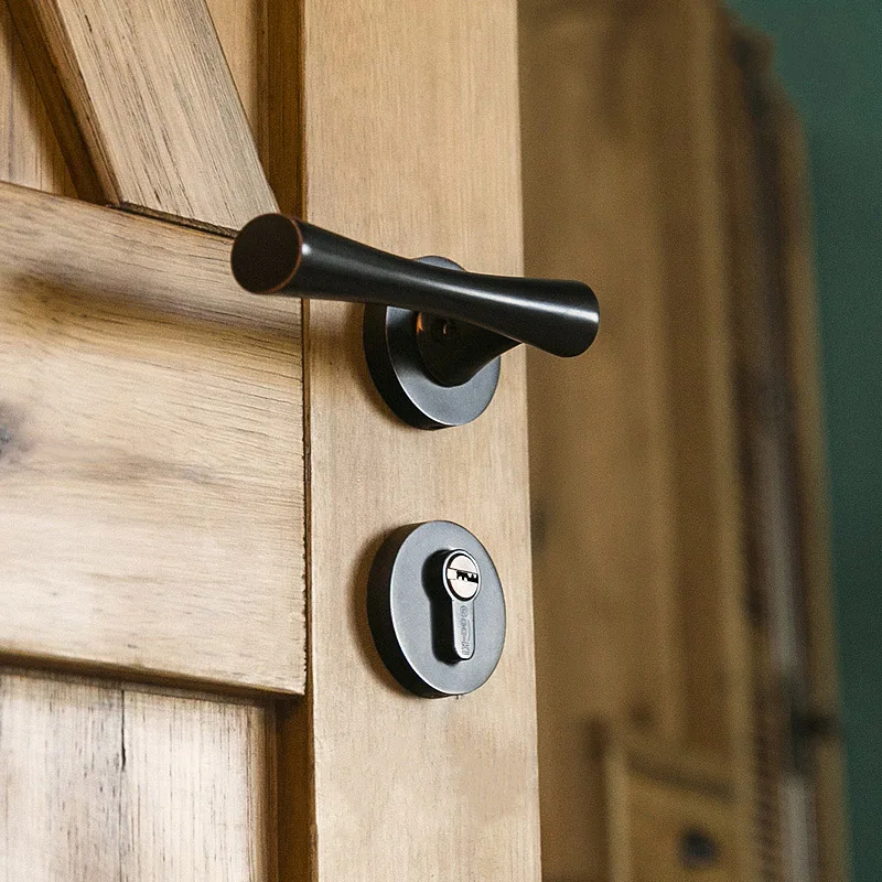  American Vintage Bedroom Handle Door Lock Security Entry Split Silent Lock Core Door Furniture Indo - 32996990211