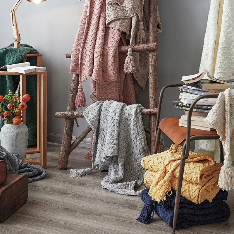 

Ace New Style Chenille Northern European-Style Home Soft Loading Designer Accessories Knitted Sofa Blanket
