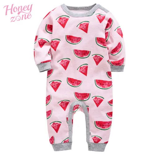 Honeyzone/Одежда для новорожденных, хлопок, 3, 6, 9, 12 месяцев, roupa de bebe, пижама с длинными рукавами для маленьких девочек, детские комбинезоны для мальчиков - Цвет: PY1162
