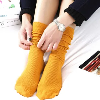 

Loose Basic Pile Retro Socks Thin Section Vertical Sen Department