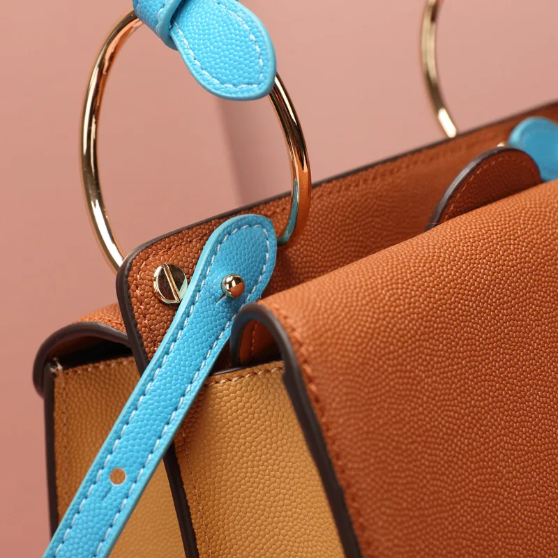 Модная сумка-мессенджер из натуральной кожи, подходящая по цвету, женская сумка на ремне, высокое качество, сумка на плечо, уличный дизайн