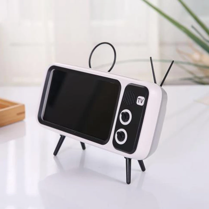 02 Портативный беспроводной PTH800 Ретро ТВ мини Bluetooth Super Bass динамик держатель телефона мобильный телефон Кронштейн подходит для смартфонов - Цвет: 02
