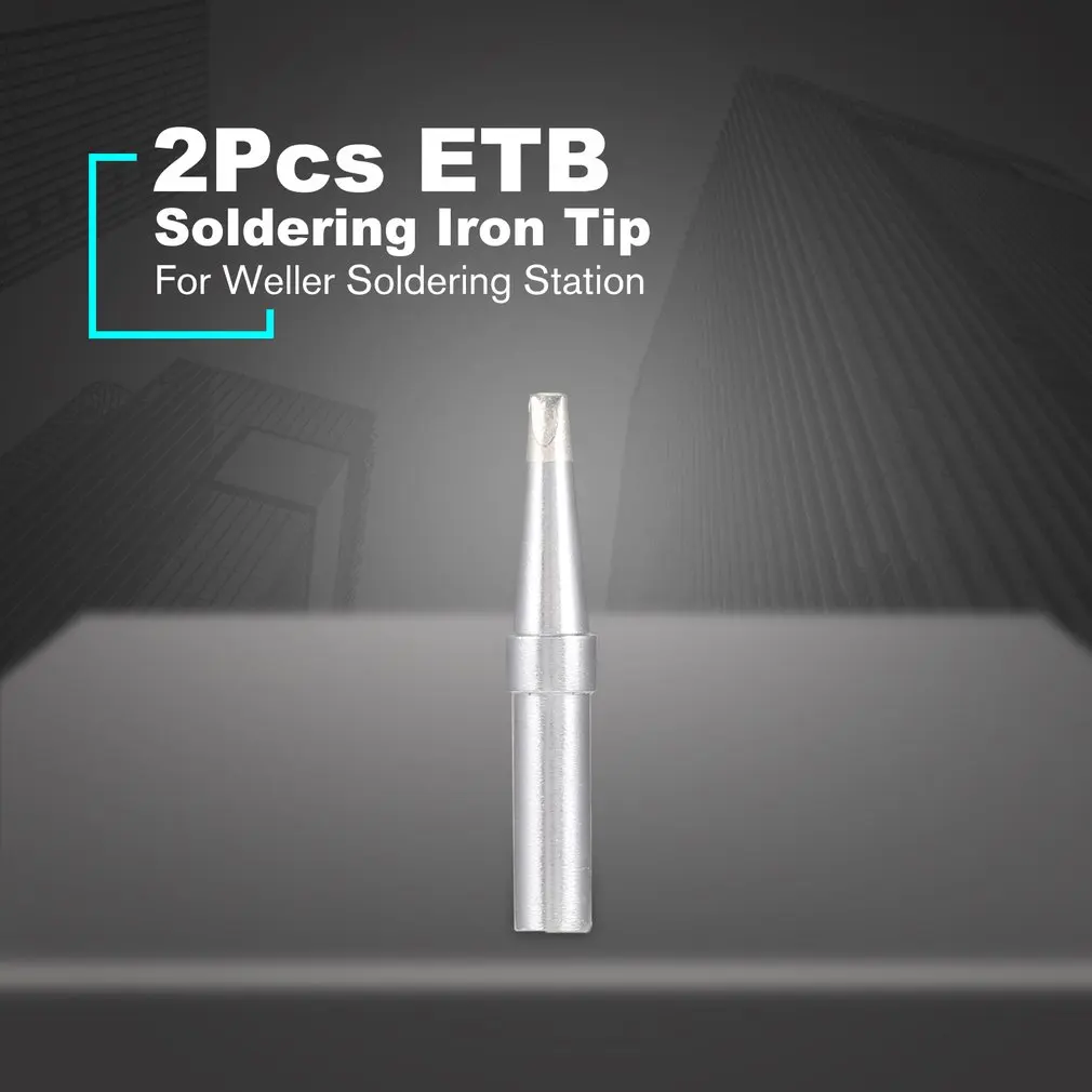 2Pcs ET Soldering Iron Tips ETB Welding Tools ETS Soldering Tip for Weller WES50/WES51/WESD51 Soldering Station Rapid Heating electric solder