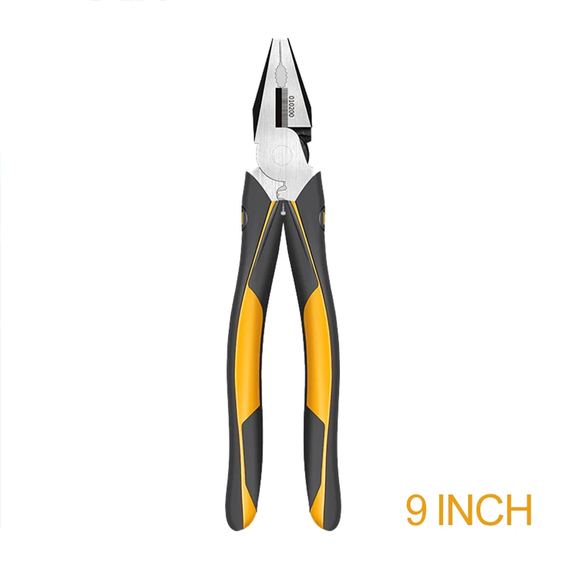 9 INCH YELLOW QUK обжимной инструмент для зачистки проводов плоскогубцы многофункциональный инструмент щипцы обжимной кабель, болт для зачистки плоскогубцы комбинированные плоскогубцы ручные инструменты - Цвет: 9 INCH YELLOW