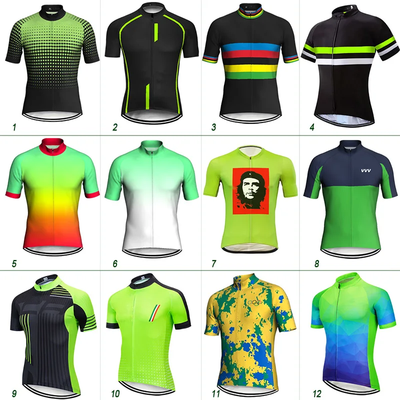 

Green Pro Cycling Bicycle Race Sports wear for Jersey Man Summer Maillot MTB Jacket Ciclismo Road Short Shirt Sun Breathable Top