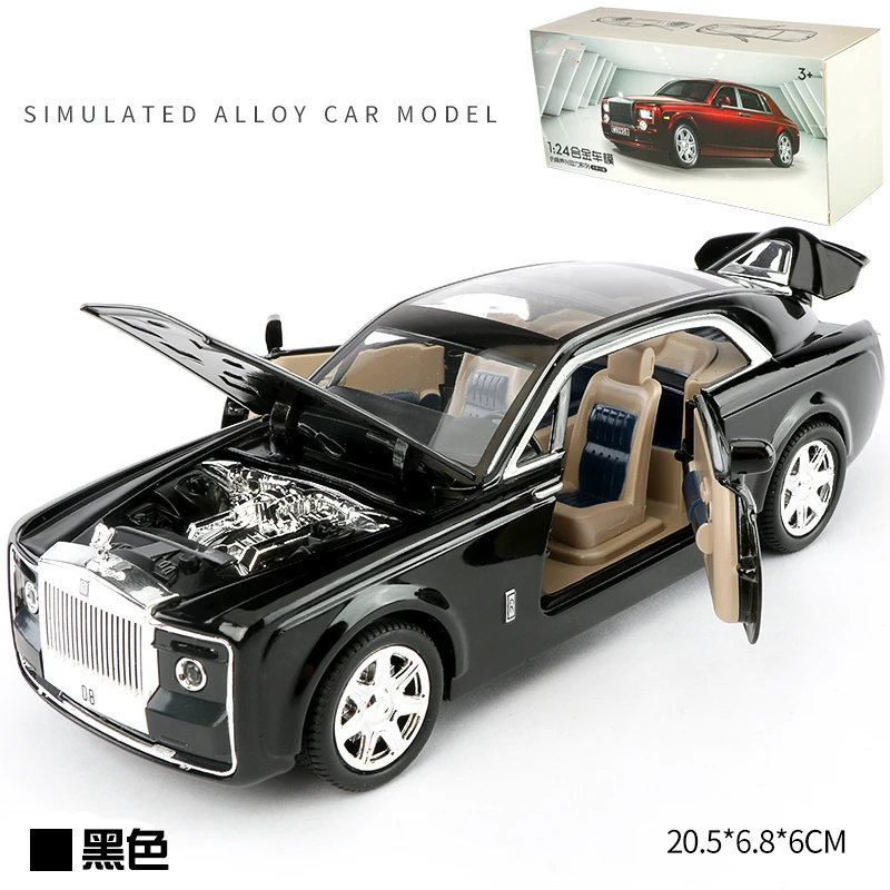

Metal Toy Alloy Car 1:24 alloy pull back car model diecast metal toy vehicles with sound light 4 open doors for kids gift Gifts