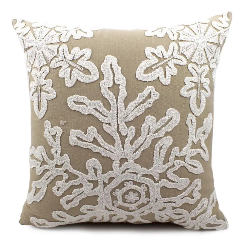 4 Christmas Patterns Pillow Case Cotton Embroidered Cushion Cover Festival Decor 634E - Цвет: 4