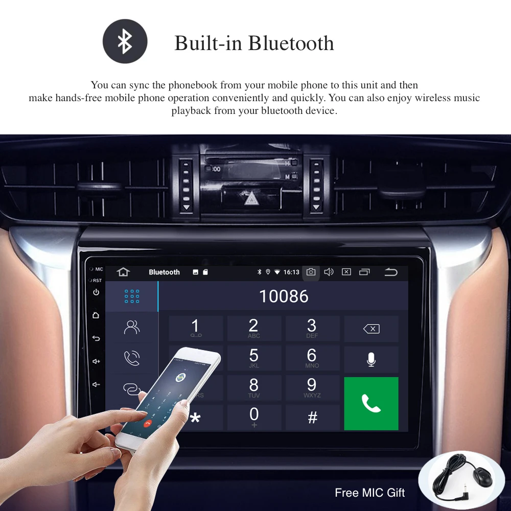 Android 9.0 Car Radio 2 Din GPS Navi For Toyota Fortuner 2016 2017 2018